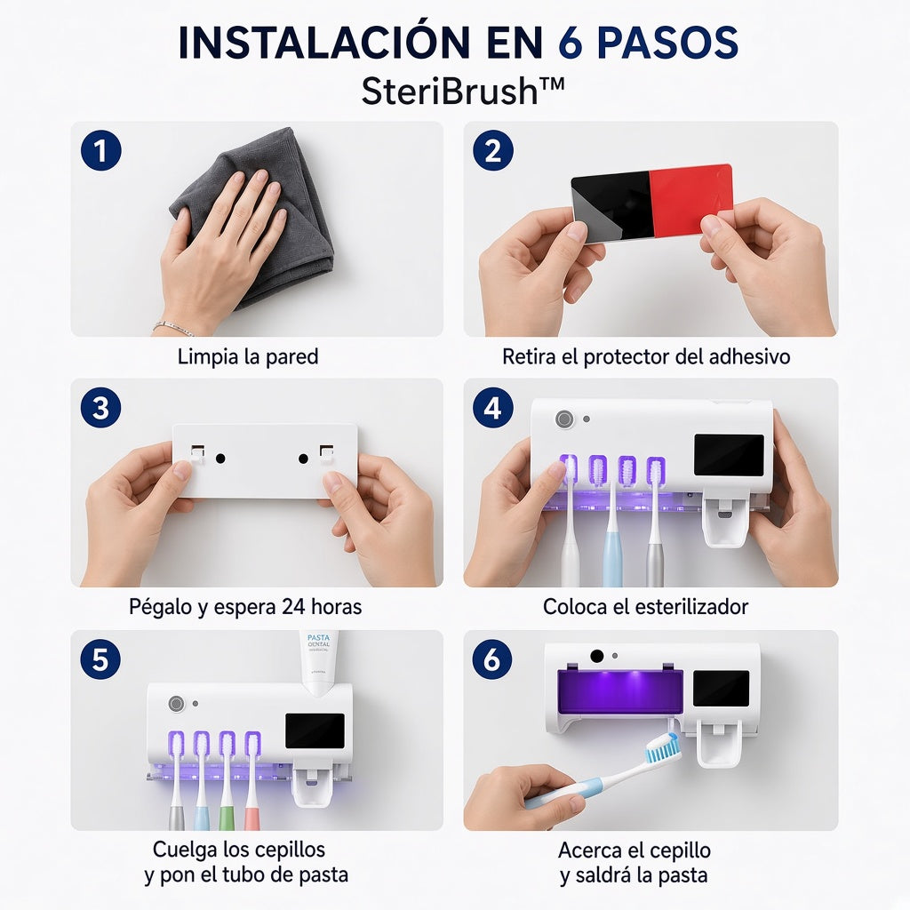 SteriBrush™ – Esterilizador UV 3 en 1 + Dispensador de Pasta