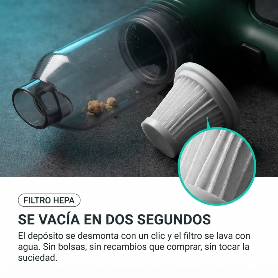 TurboVac™ - Aspirador Portátil 3 en 1 | Limpia en 60 segundos