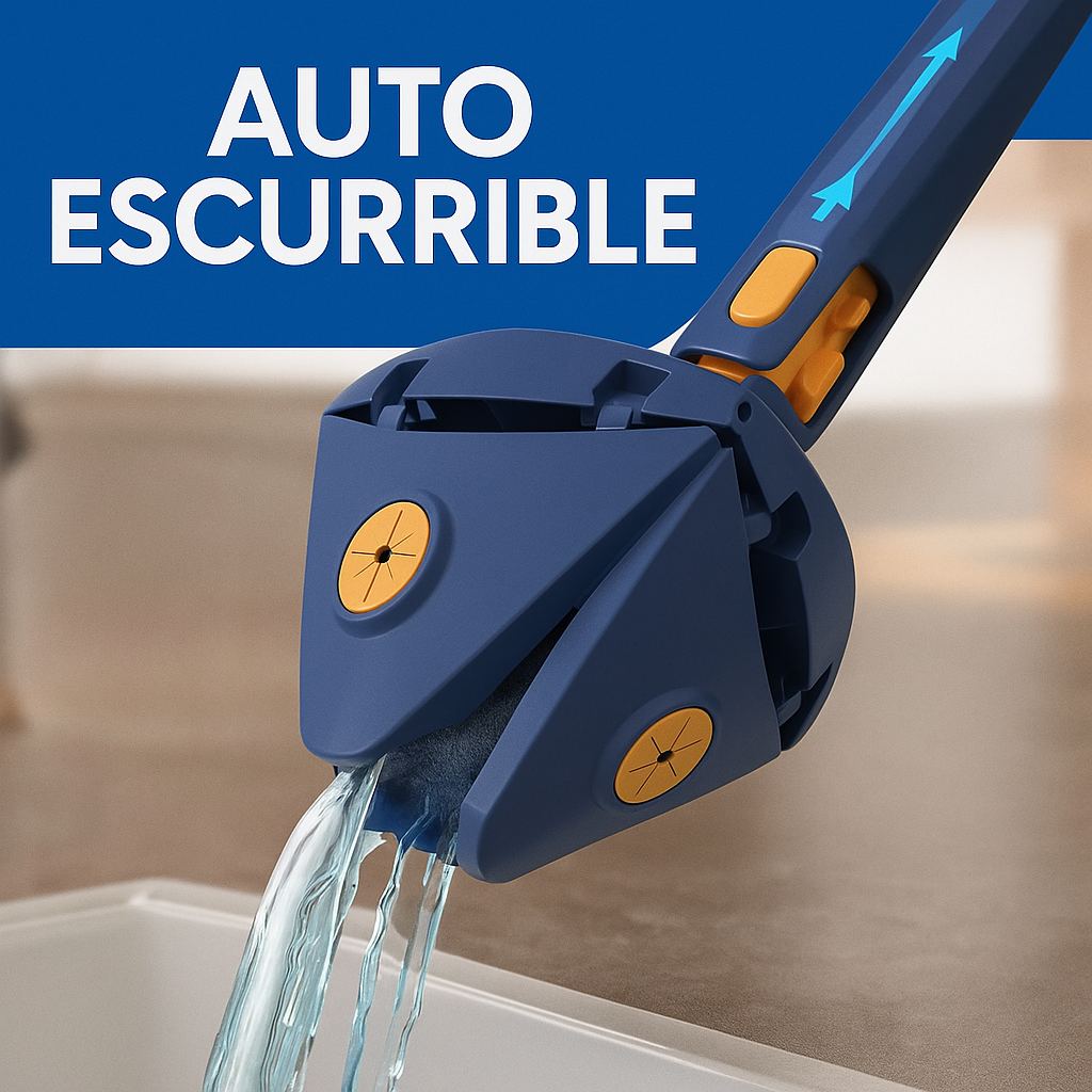 SuperMop® - Fregona 360º Autoescurrible + Kit 5 Paños de recambio