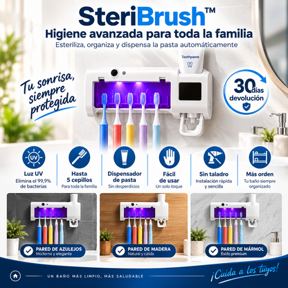 SteriBrush™ – Esterilizador UV 3 en 1 + Dispensador de Pasta