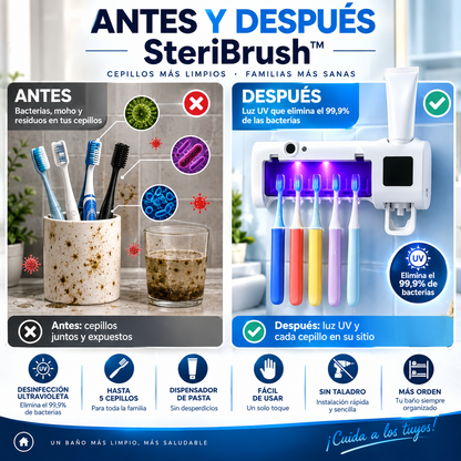 SteriBrush™ – Esterilizador UV 3 en 1 + Dispensador de Pasta