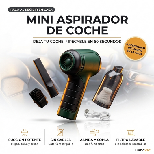 TurboVac™ - Aspirador Portátil 3 en 1 | Limpia en 60 segundos