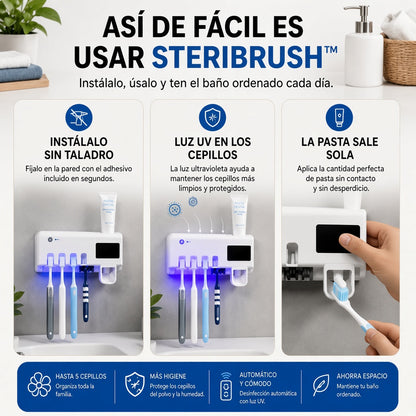 SteriBrush™ – Esterilizador UV 3 en 1 + Dispensador de Pasta