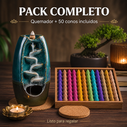 CascadaZen™- Quemador de Incienso en Cascada + 50 Conos de Regalo
