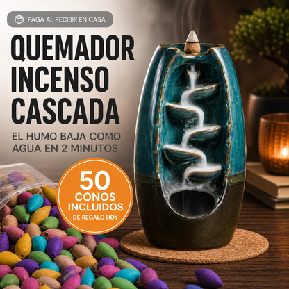 CascadaZen™- Quemador de Incienso en Cascada + 50 Conos de Regalo